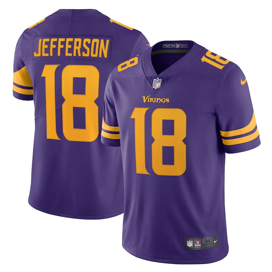 Men Minnesota Vikings #18 Justin Jefferson Nike Purple Alternate Vapor Limited NFL Jersey->tennessee titans->NFL Jersey
